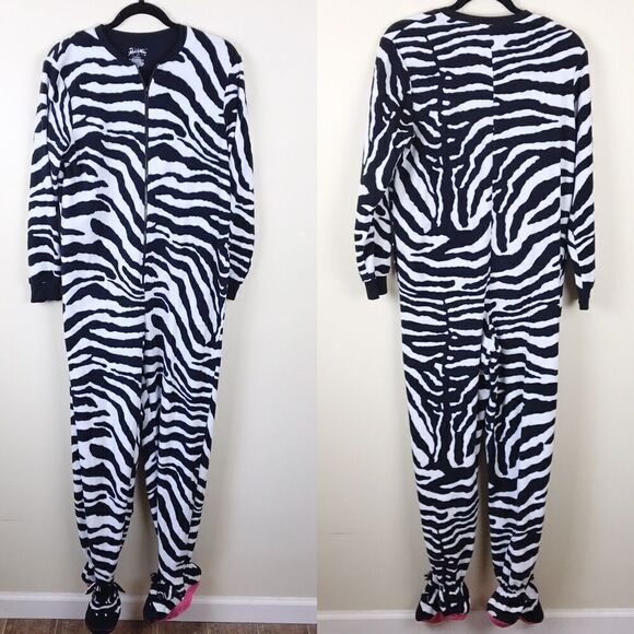 Nick & Nora Zebra Black White Jumpsuit Small - Picture 1 of 5